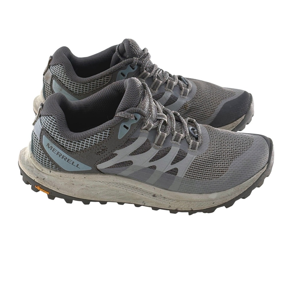 Merrell Antora 3 Trail Running Shoes Hike Women 6.5 Gray Waterproof Goretex